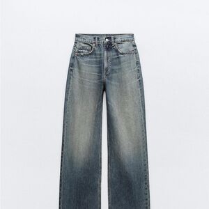 Zara TRF high rise wide leg jeans